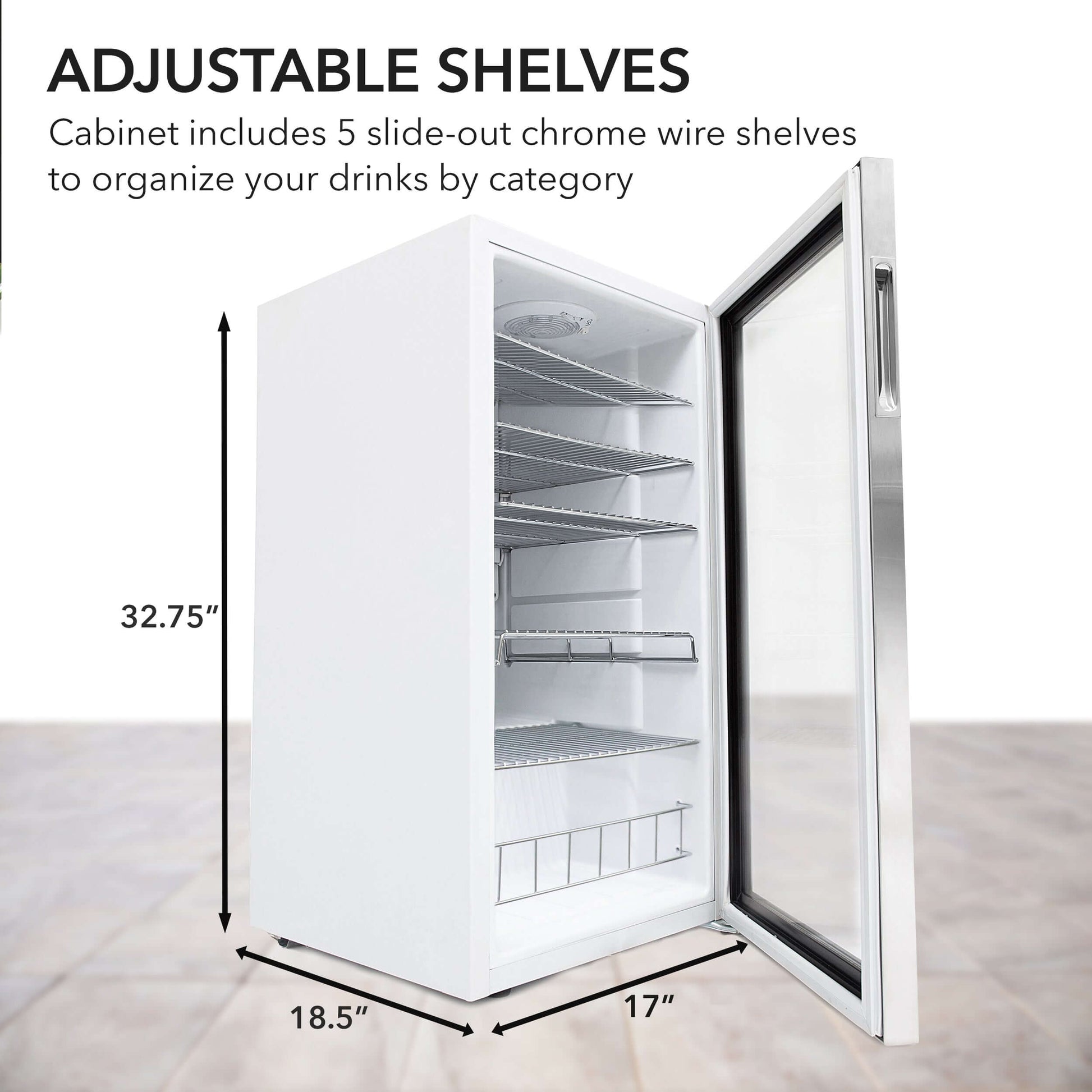 Whynter 17" 120 Can Capacity Beverage Refrigerator with Stainless Steel Door