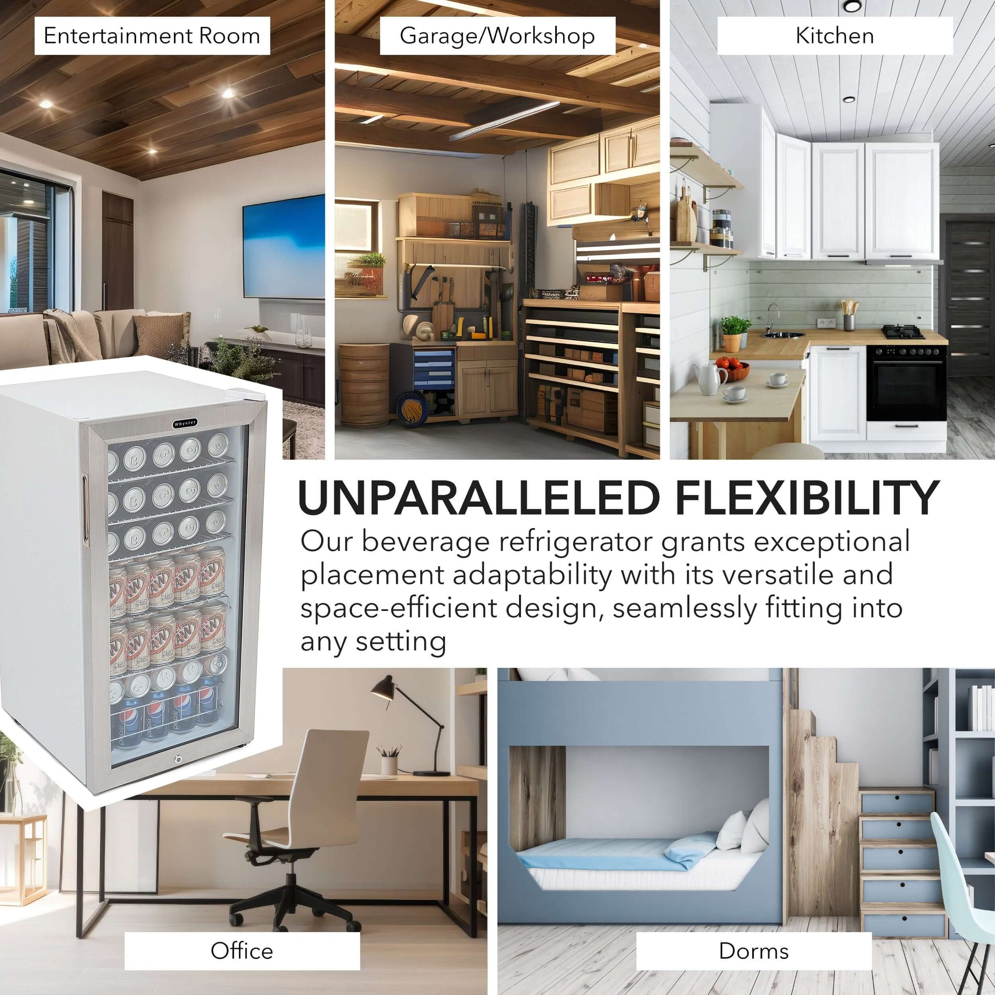 Whynter 17" 120 Can Capacity Beverage Refrigerator with Stainless Steel Door image of product sheet