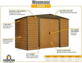 Arrow WR1012 Woodridge EG Steel Storage Shed, 10 by 12-Feet