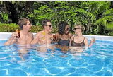 Bestway Power Steel 18′ x 9′ x 48″ Rectangular Metal Frame Above Ground Outdoor Swimming Pool Set with 1,500 GPH Filter Pump, Ladder, and Pool Cover