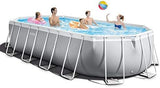 INTEX 26797EH Prism Frame Premium Oval Above Ground Swimming Pool Set: 20ft x 10ft x 48in – Includes 1500 GPH Cartridge Filter Pump – Removable Ladder – Pool Cover – Ground Cloth