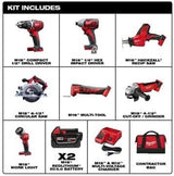 Milwaukee M18 Cordless Combo Kit (7-Tool) with Two 3.0 Ah Batteries, Charger and Tool Bag
