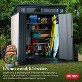 Keter Outdoor Storage Shed, for House, Patio & Yard, Plastic Resin, Artisan, 7×7 Ft, Gray