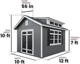 Handy Home Products Windemere 10×12 Do-it-Yourself Wooden Storage Shed with Floor, Beige