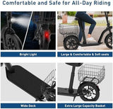 Hiboy MAX Pro Electric Scooter, 46.6 Mi Long Range, 22 MPH Power by 650W MAX Motor, 11” Pneumatic Tires, Split Hub Design, Dual Suspension, 265lbs MAX Load, Commuting Electric Scooter for Adults
