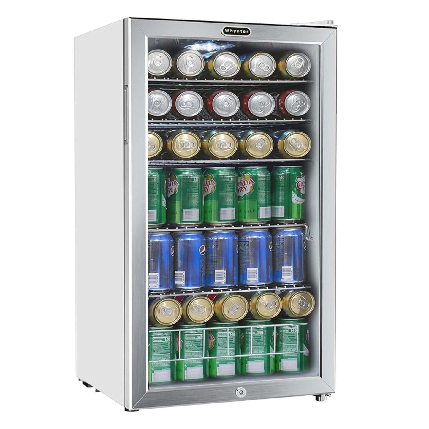 Whynter 17" 120 Can Capacity Beverage Refrigerator with Stainless Steel Door