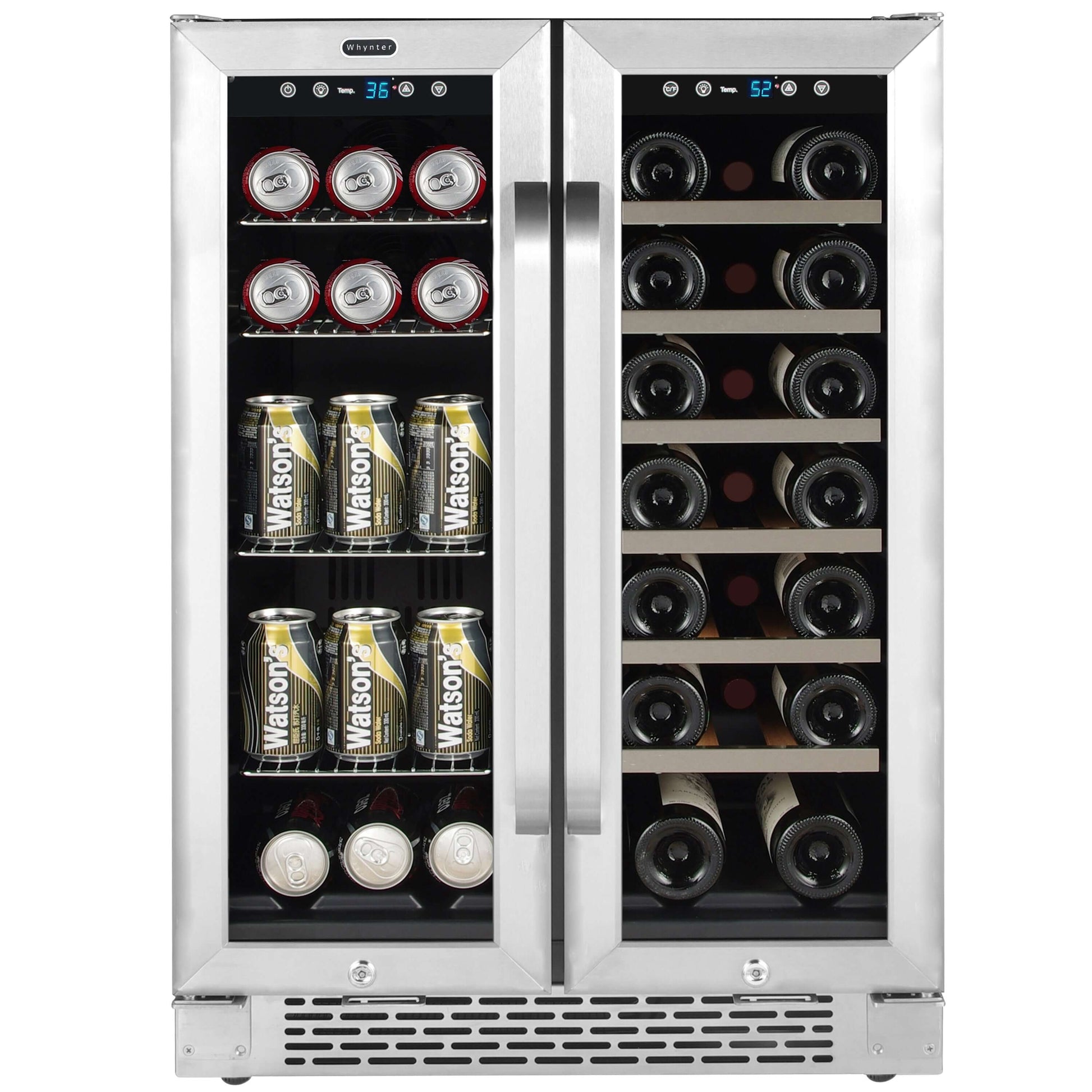 24″ Built-In French Door Dual Zone Wine & Beverage Combo Refrigerator/Cooler | BWB-2060FDS