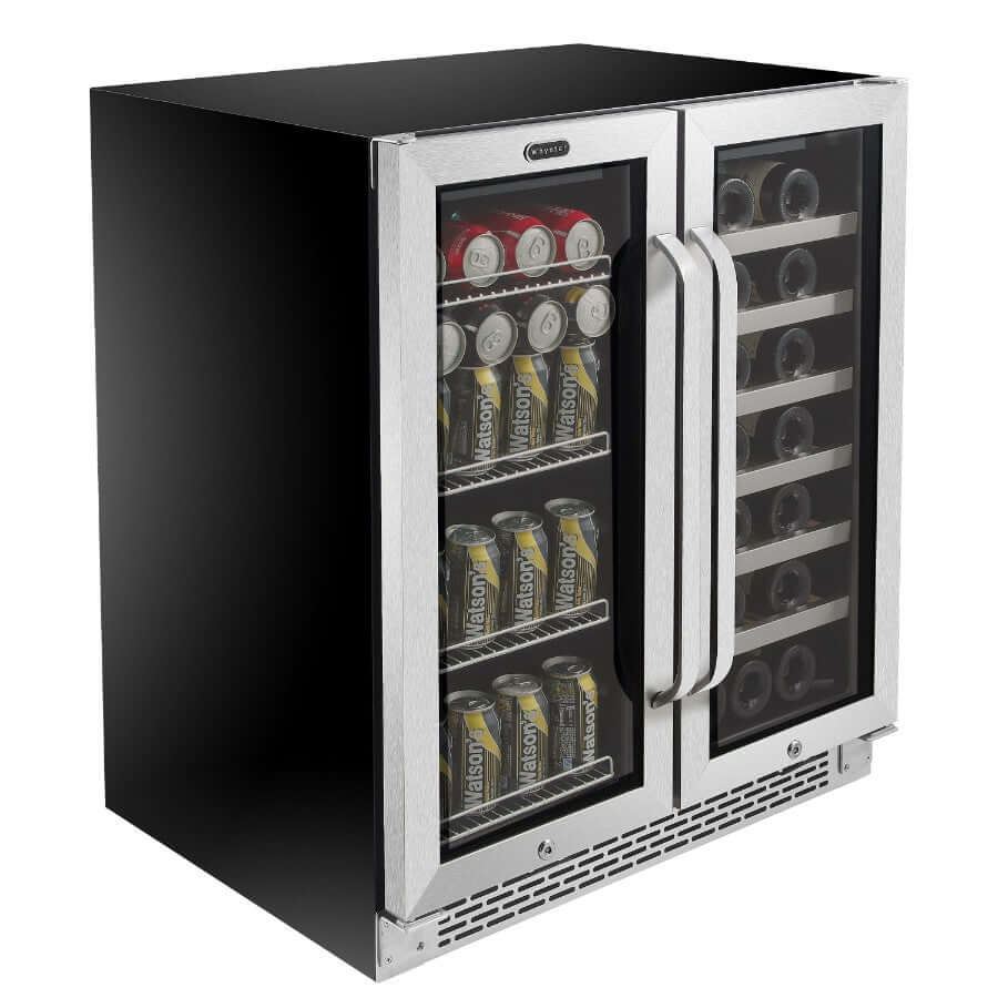 30″ Built-In French Door Dual Zone Wine & Beverage Refrigerator/Cooler | BWB-3388FDS