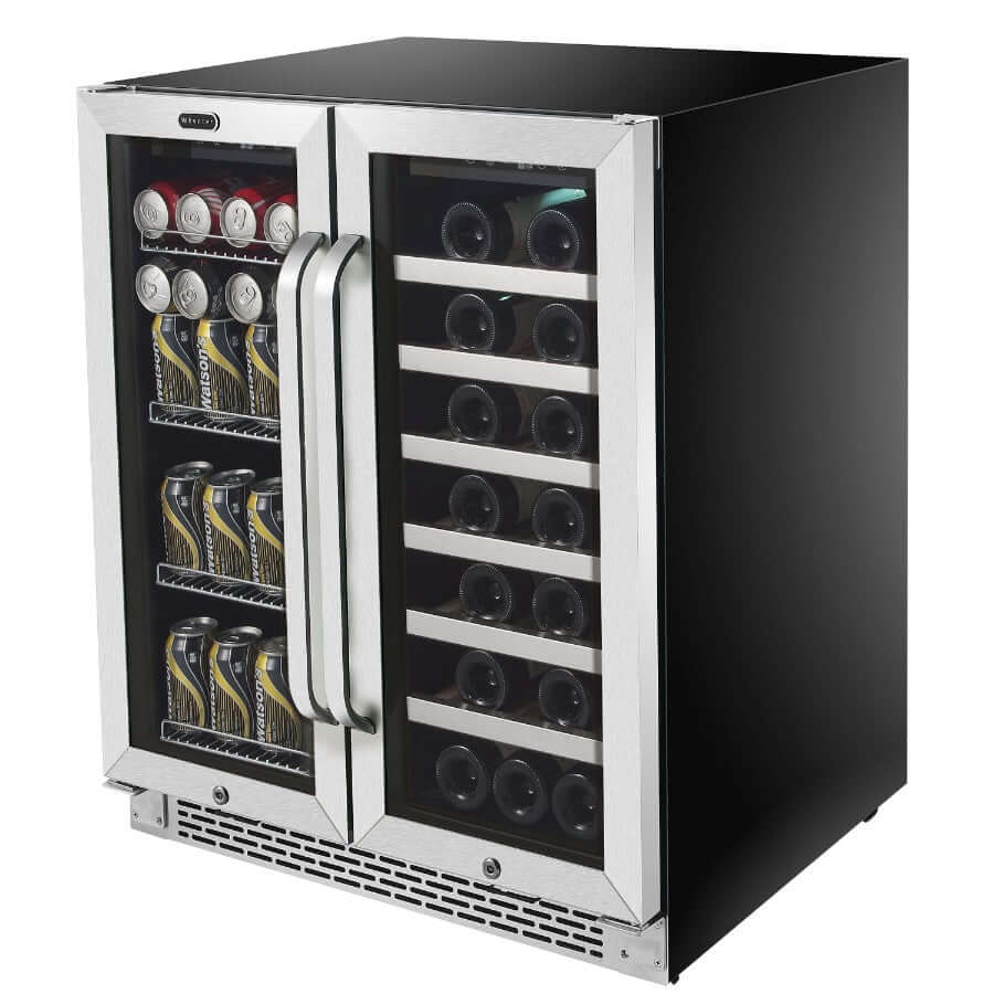 30″ Built-In French Door Dual Zone Wine & Beverage Refrigerator/Cooler | BWB-3388FDS