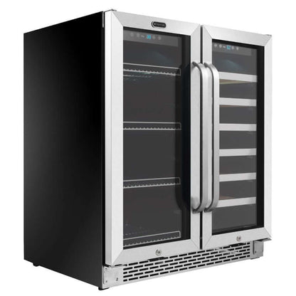 30″ Built-In French Door Dual Zone Wine & Beverage Refrigerator/Cooler | BWB-3388FDS