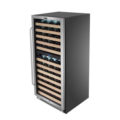 92 Bottle Built-in Large Capacity Stainless Steel Dual Zone Compressor Wine Refrigerator BWR-0922DZ