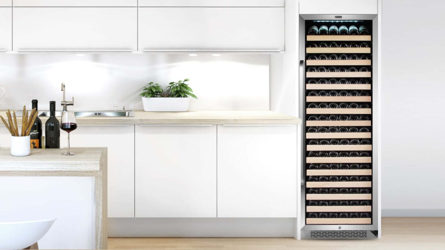 166 Bottle Built-in Stainless Steel Wine Refrigerator BWR-1662SD