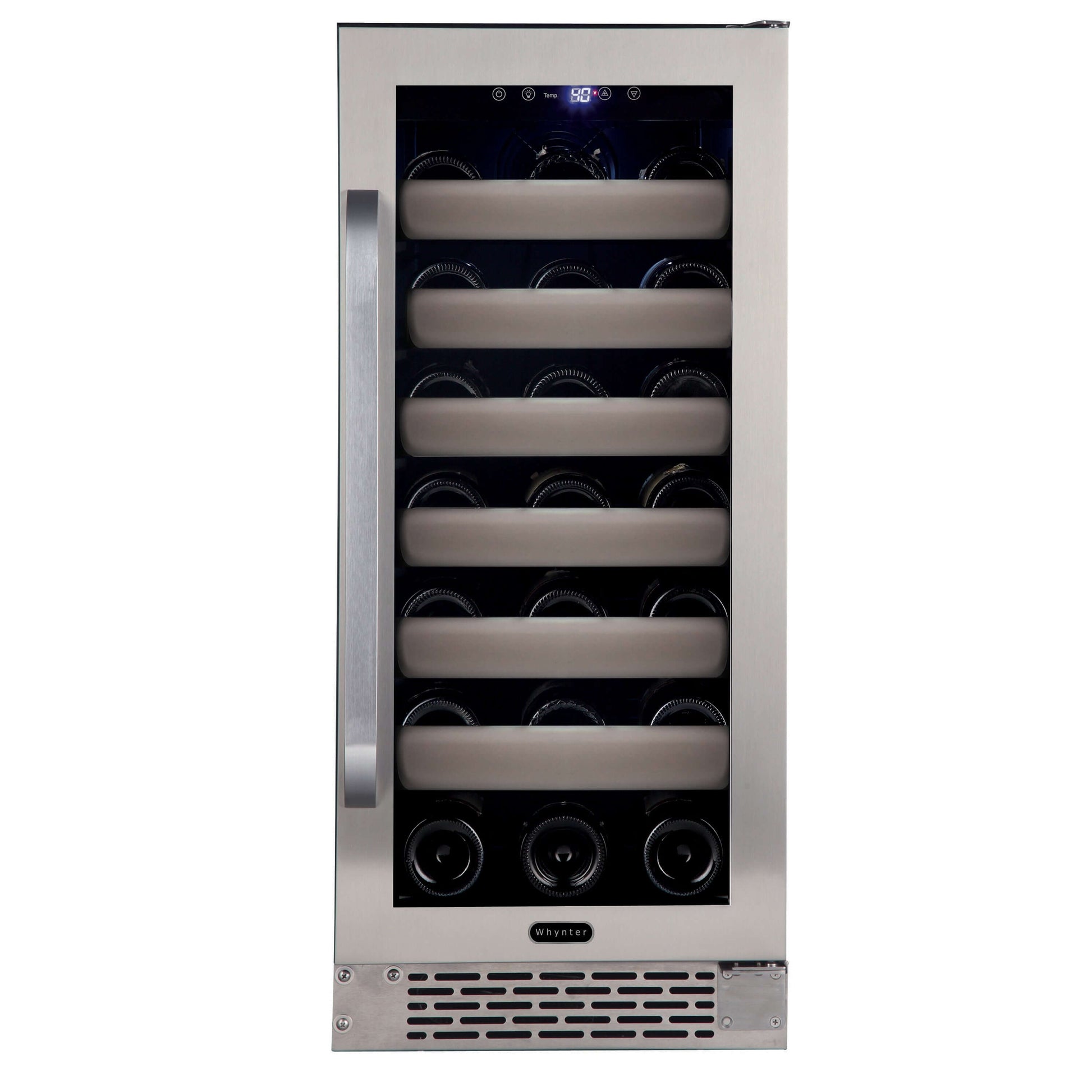 15″ 33 Bottle Seamless Stainless Steel Door Single Zone Built-in Wine Refrigerator/Cooler BWR-331SL