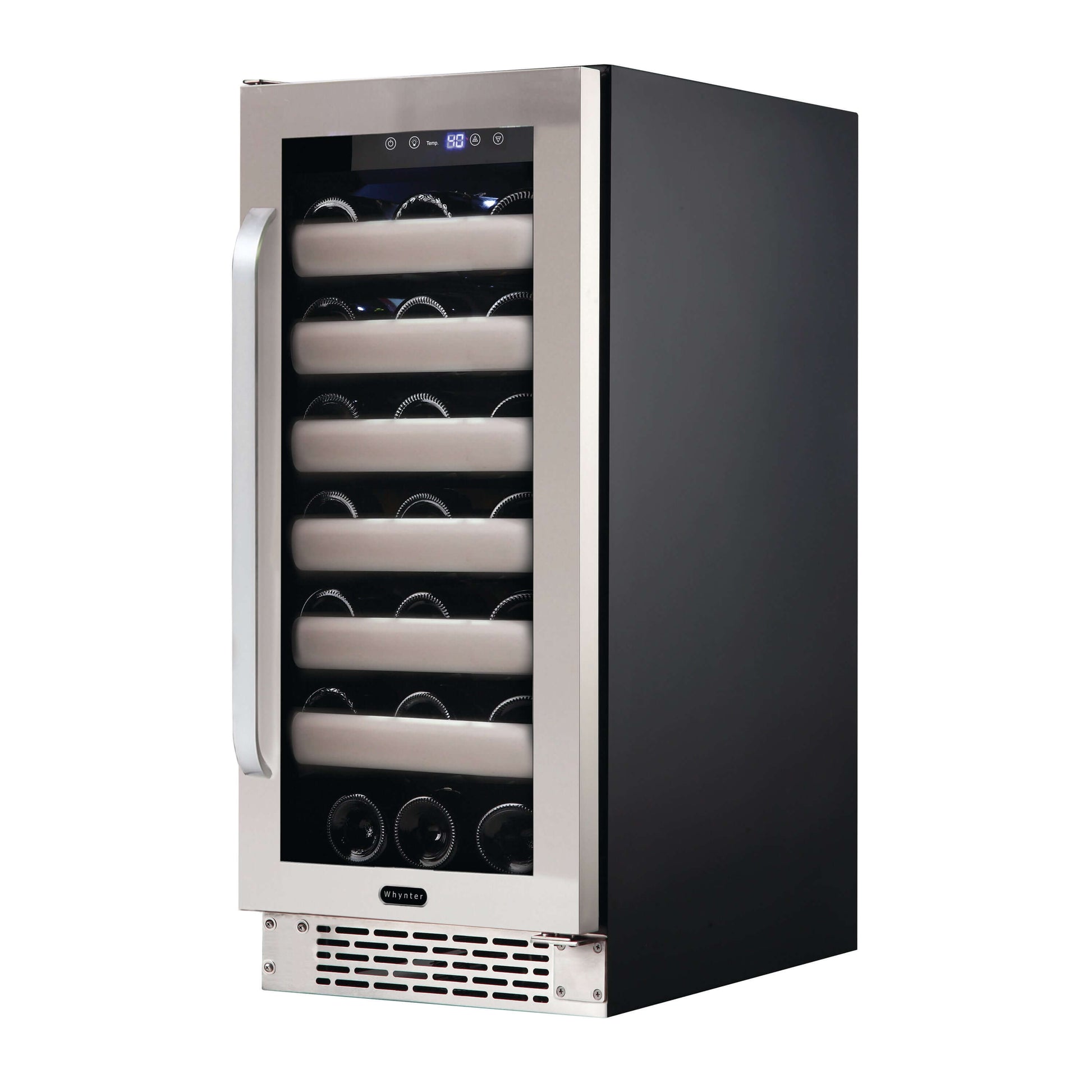 15″ 33 Bottle Seamless Stainless Steel Door Single Zone Built-in Wine Refrigerator/Cooler BWR-331SL