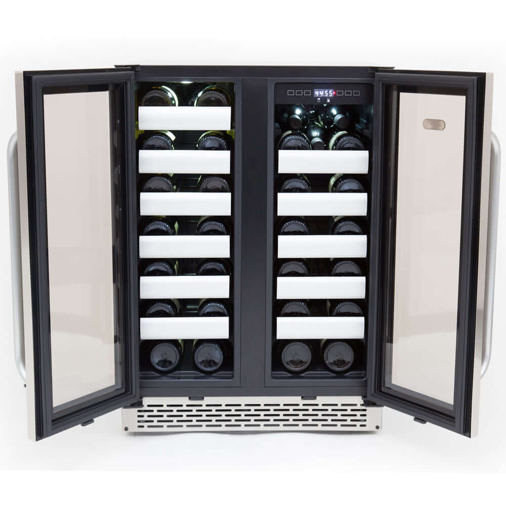 40 Bottle Seamless Stainless Steel Door Dual Zone Built-in Wine Refrigerator/Cooler BWR-401DS