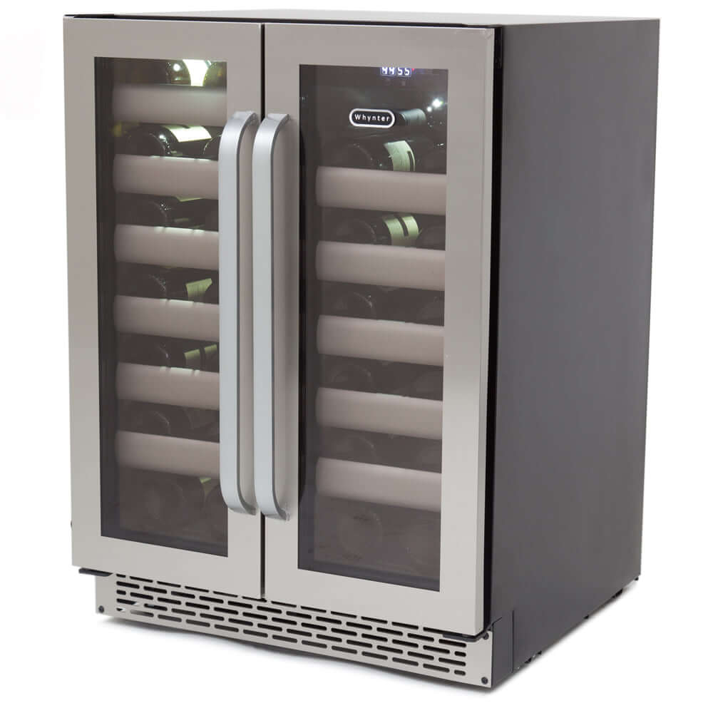 40 Bottle Seamless Stainless Steel Door Dual Zone Built-in Wine Refrigerator/Cooler BWR-401DS