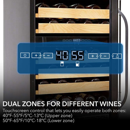 24″ 46 bottle Dual Temperature Zone Built-In Wine Refrigerator/Cooler BWR-462DZ