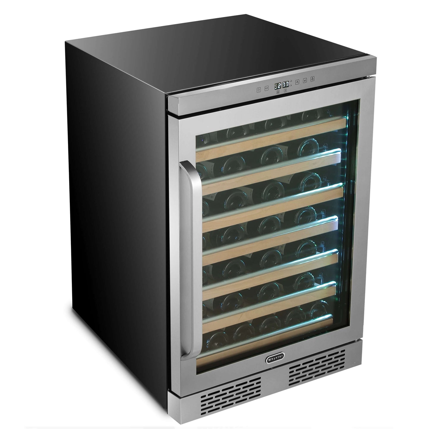 24" 54 Bottle Stainless Steel Built-in Whynter Elite Spectrum LightShow Refrigerator/Cooler BWR-545XS