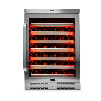 24" 54 Bottle Stainless Steel Built-in Whynter Elite Spectrum LightShow Refrigerator/Cooler BWR-545XS