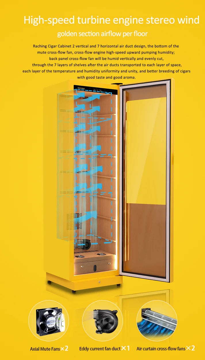 Raching COH300A Premium Oak Cigar Humidor Cabinet | 1100+ Cigars