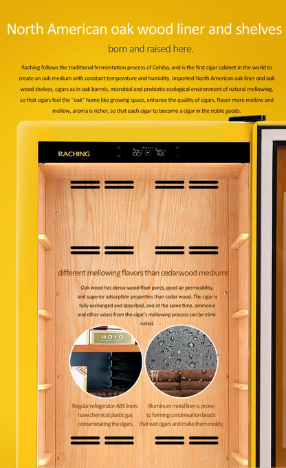 Raching COH300A Premium Oak Cigar Humidor Cabinet | 1100+ Cigars