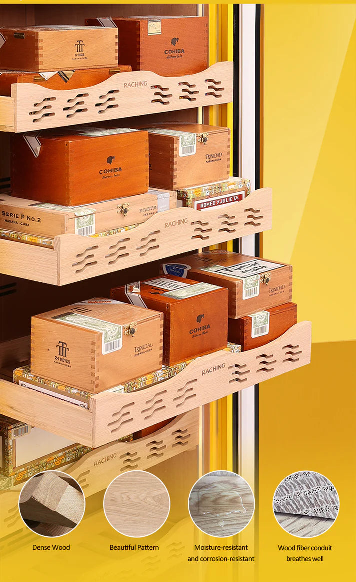 Raching COH300A Premium Oak Cigar Humidor Cabinet | 1100+ Cigars