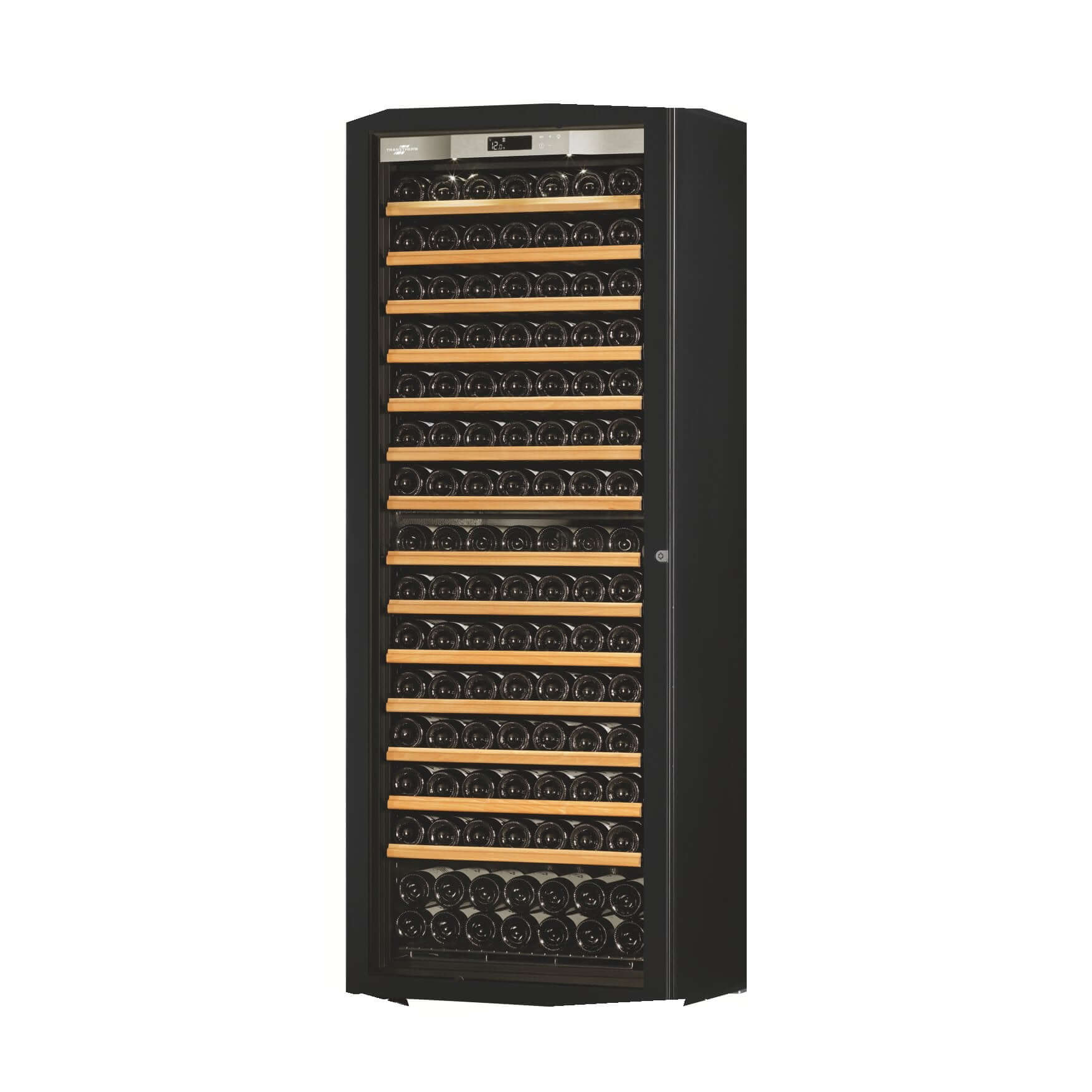 Transtherm Ermitage Glass Black Single Zone 182 Bottle Wine Cooler
