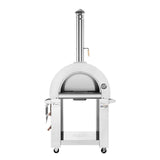 Empava PG06 Outdoor Wood Fired Pizza Oven Stainless Steel Red with Wheels and Accessories