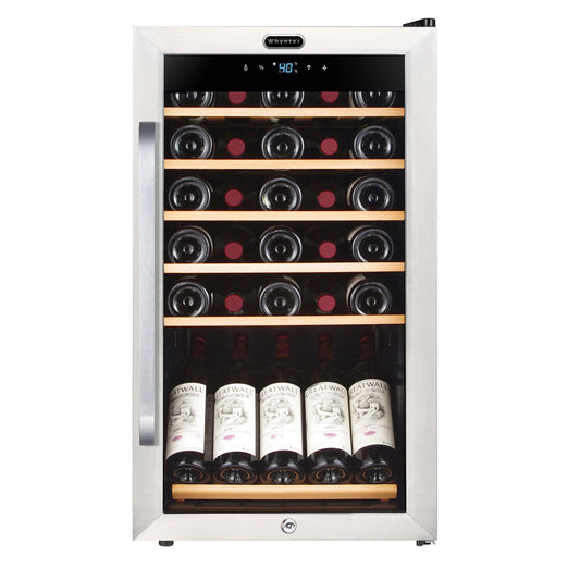 Whynter FWC-341TS 34 Bottle Freestanding Stainless Steel Wine Refrigerator with Display Shelf