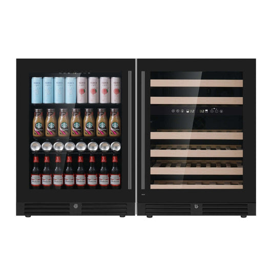 48" Ultimate Under Bench Wine Fridge and Bar Refrigerator Combo with 3 Temp. Zones | KBU145BW3