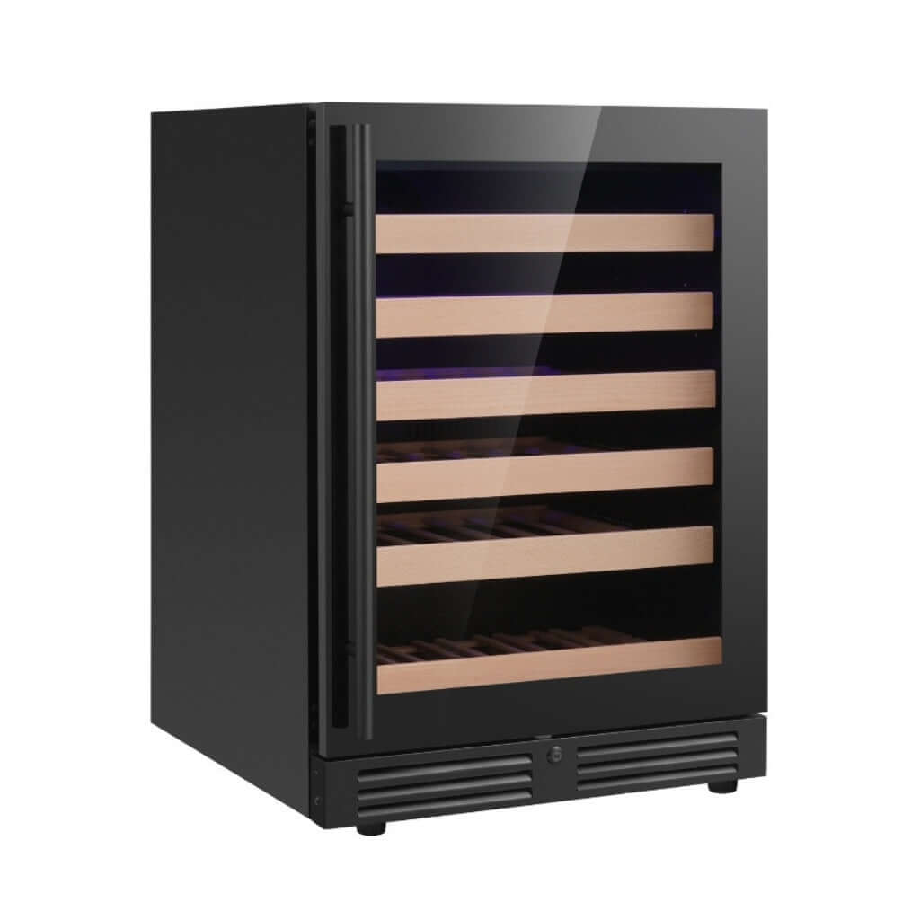 24 Inch Under Counter LOW-E Glass Door Single Zone Wine Cooler | KBU145WX-FG