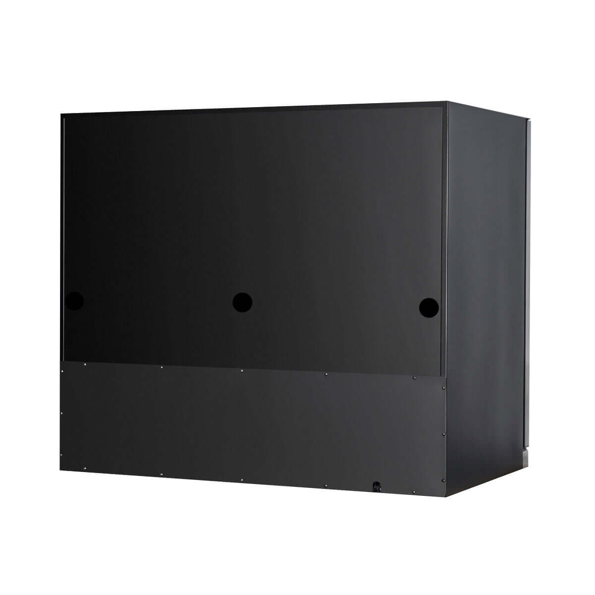 Back view of a sleek black under-counter wine and beer fridge, designed for elegant beverage storage.