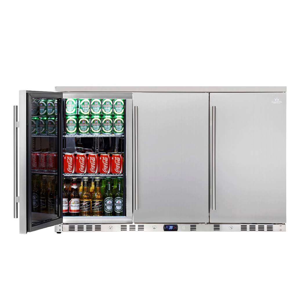 53 Inch Solid 3-Door Outdoor Beverage Drinks Cooler KBU328ASD