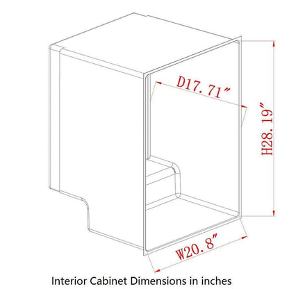 24 Inch Under Counter LOW-E Glass Door Single Zone Wine Cooler | KBU145WX-FG image of dimensions