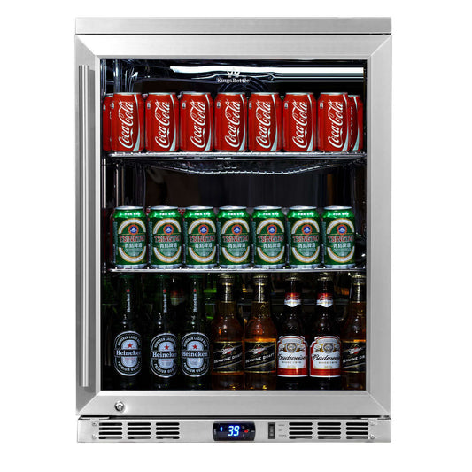 24 Inch Under Counter Beverage Cooler with Heating Glass Door  KBU55M