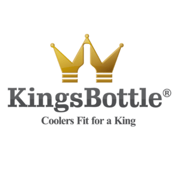 KingsBottle logo with gold crowns on a black background