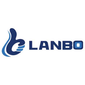 LANBO logo with a stylized letter 'L' on a white background