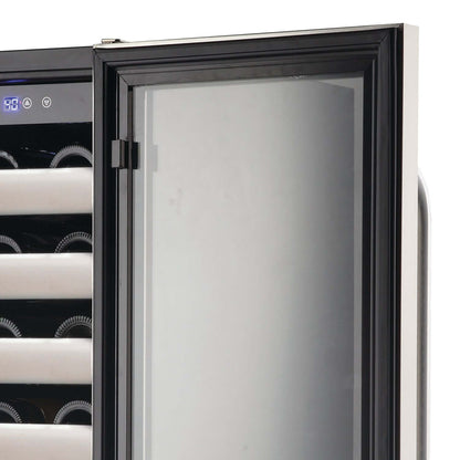 15″ 33 Bottle Seamless Stainless Steel Door Single Zone Built-in Wine Refrigerator/Cooler BWR-331S 