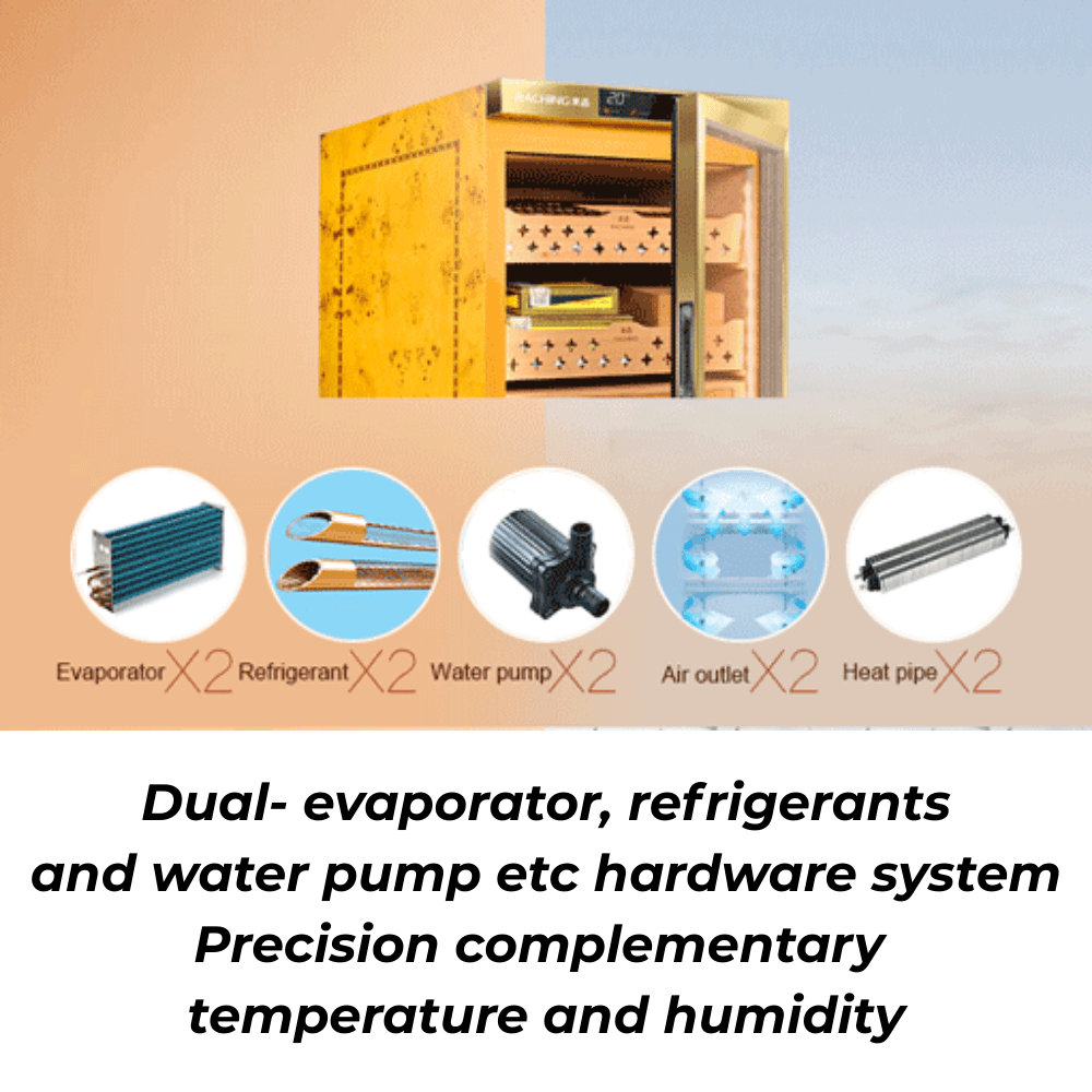 Raching MON2800A | Ultra-Precision Cigar Humidor Cabinet ±1% with image of product description