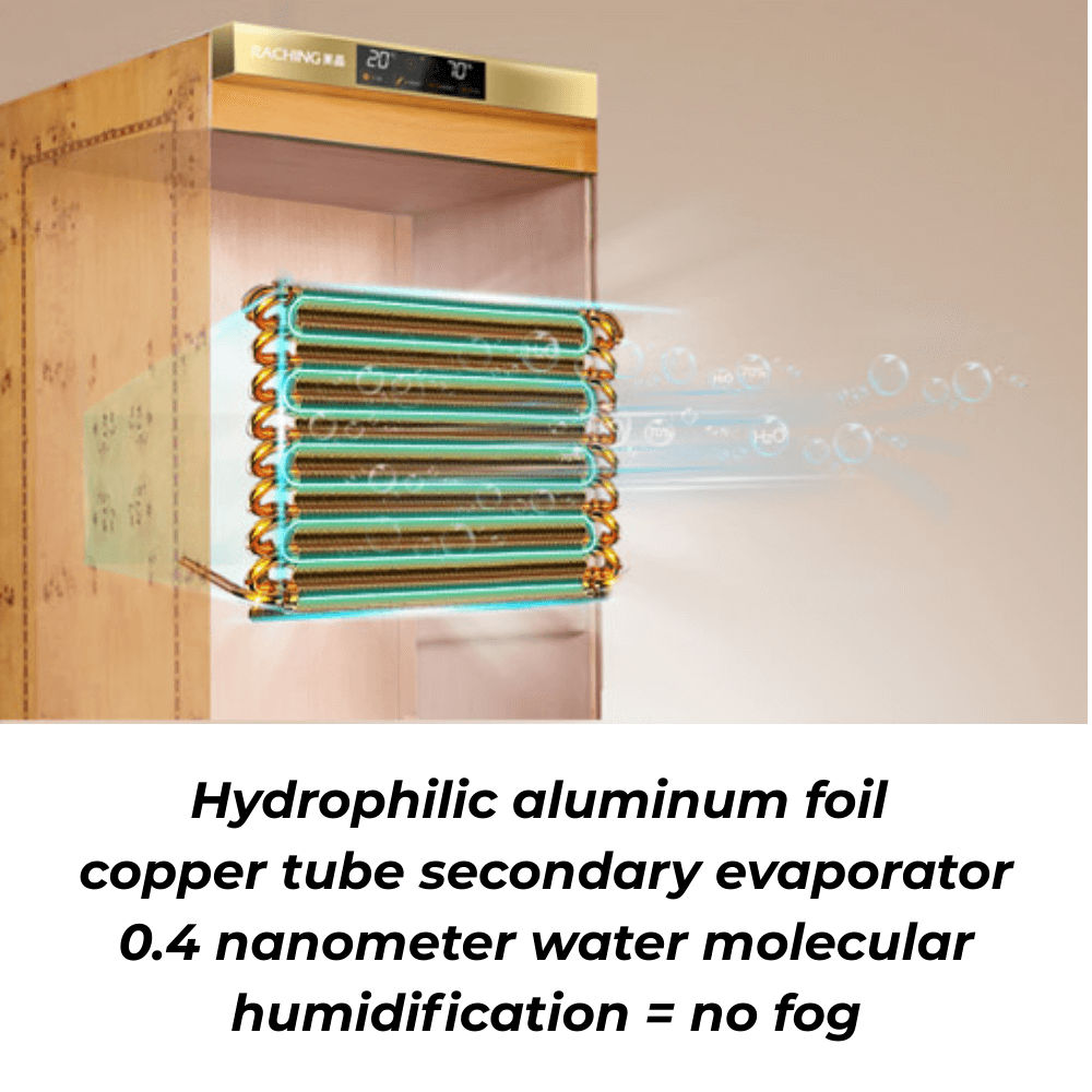 Raching MON2800A | Ultra-Precision Cigar Humidor Cabinet ±1% with image of product description