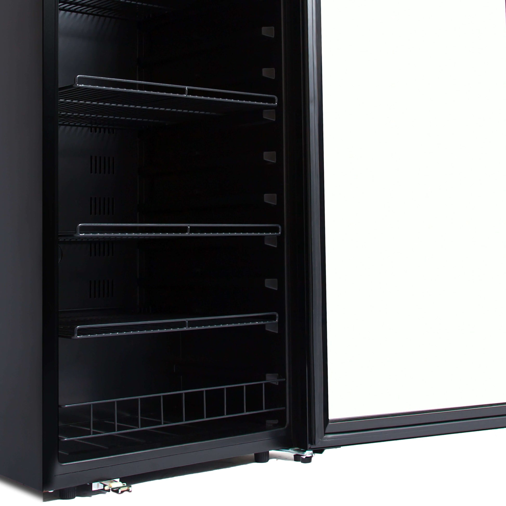 124 Bottle Freestanding Wine Cooler/Refrigerator image of shelves| FWC-1201BB