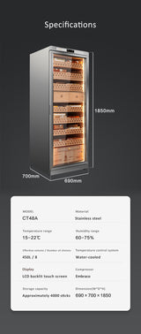 Raching CT48A - Electric Climate Control Cabinet Humidor (4000) Cigars