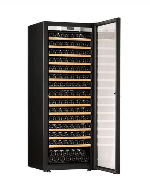 Transtherm Ermitage Glass Black Single Zone 182 Bottle Wine Cooler