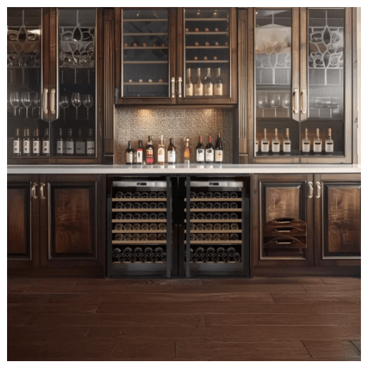 Transtherm Prestige Loft Wine Cabinet Glass Door Built into cabinet