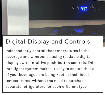 Allavino Reserva Series 50 Bottle Dual Zone Undercounter Wine Cooler Refrigerator with Black Glass Door BDW5034D-2BGL Product Info Sheet