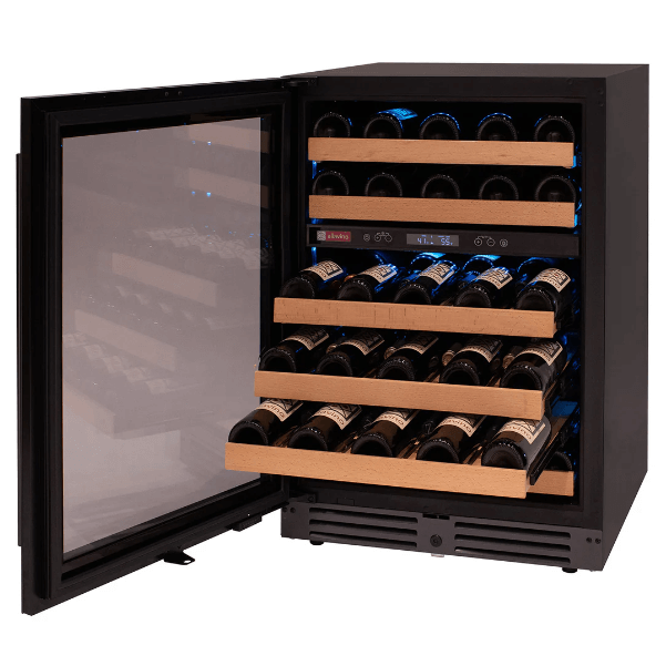 Allavino Reserva Series 50 Bottle Dual Zone Undercounter Wine Cooler Refrigerator with Black Glass Door BDW5034D-2BGL