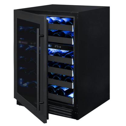 Allavino Reserva Series 50 Bottle Dual Zone Built-in Wine Cooler Refrigerator with Black Stainless Steel Door BDW5034D-2BSL