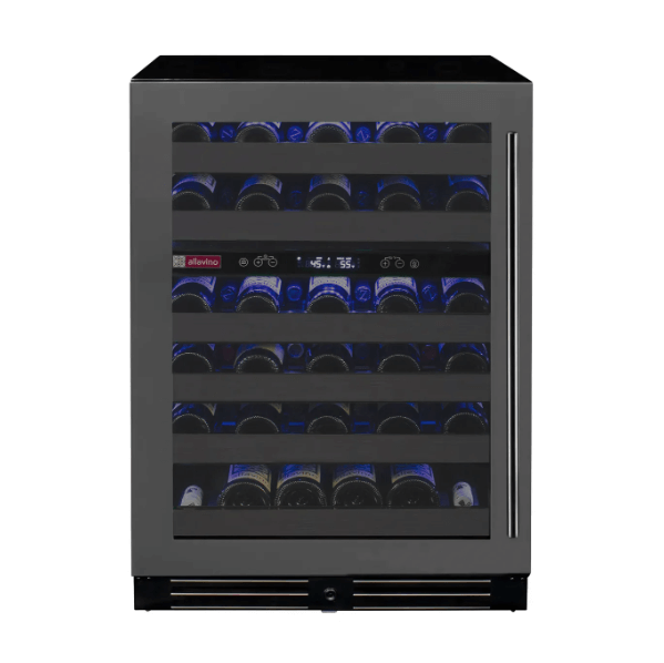 Allavino Reserva Series 50 Bottle Dual Zone Built-in Wine Cooler Refrigerator with Black Stainless Steel Door BDW5034D-2BSL