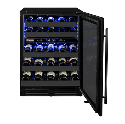 Allavino Reserva Series 50 Bottle Dual Zone Built-in Wine Cooler Refrigerator with Black Stainless Steel Door BDW5034D-2BSR