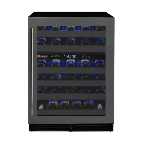 Allavino Reserva Series 50 Bottle Dual Zone Built-in Wine Cooler Refrigerator with Black Stainless Steel Door BDW5034D-2BSR